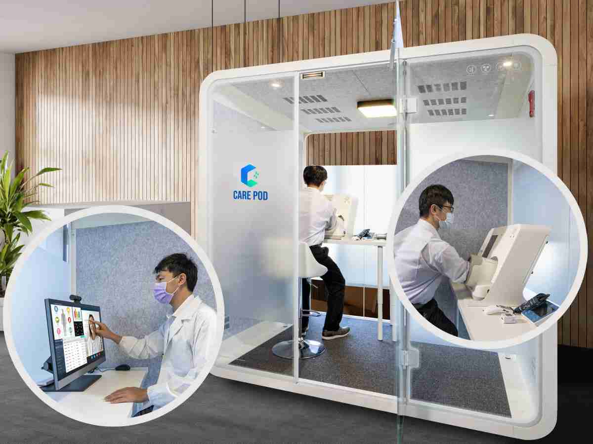 达擎于医疗科技展中展出＂远距诊疗舱＂，，以因应医疗数字化及社会高龄化趋势下、、、、复诊及慢性病患等族群对于远距看诊需求逐渐升高所推出的创新整合方案。。。多功能合一、、高隐私性的远距诊疗舱可根据病患端与医师端的不同需求，，提供弹性化及客制化功能，，节省医生和病患的精力及时间